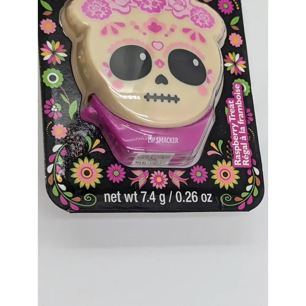 3 Pack Lip Smacker Best Flavor Forever Dia De Los Muertos Raspberry Treat 0.26oz